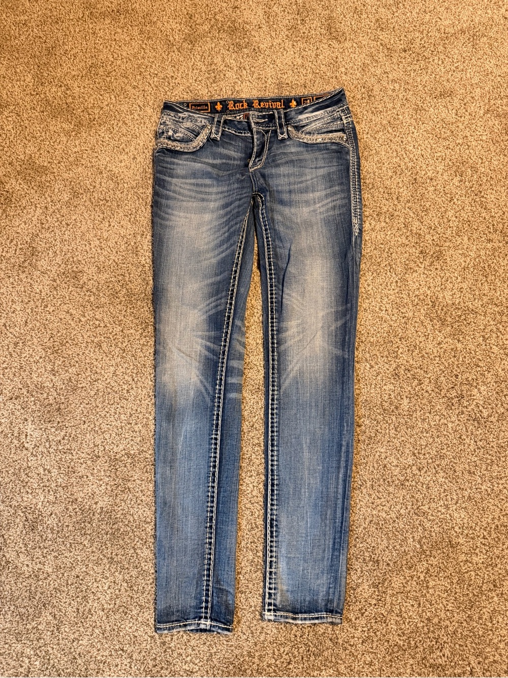 Rock Revival Skinny Jeans in Medium Blue Wash